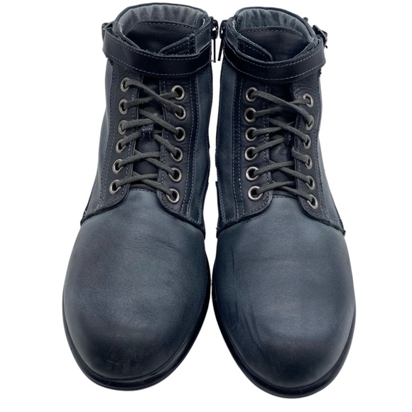 Naot Womens Shoes Kona Boots Sz 6 Gray Black Leather Ankle Lace Up Comfort - Picture 3 of 9